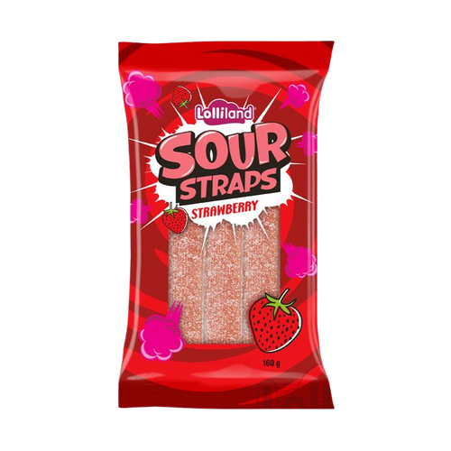 Lolliland Sour Straps Strawberry 160g