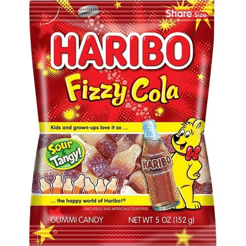 USA Haribo Fizzy Cola Peg Bag 141g