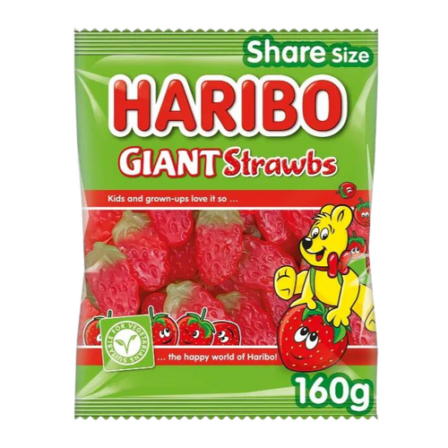 UK Haribo Giant Strawbs 160g