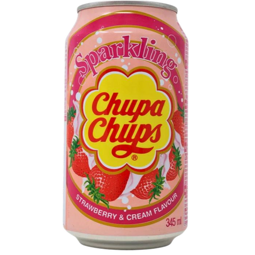 USA Chupa Chups Strawberry  &amp; Cream Drink 345mL