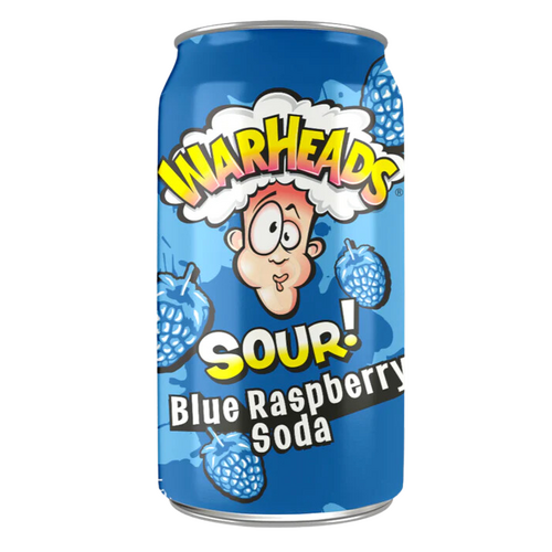 USA Warheads Blue Raspberry Sour Soda 355mL