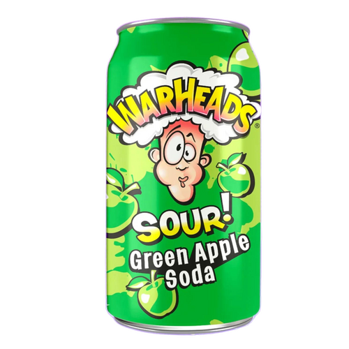 USA Warheads Green Apple Sour Soda 355mL